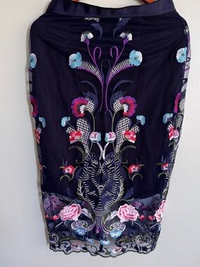 River Island Blue Skirt with Branded Waist Label